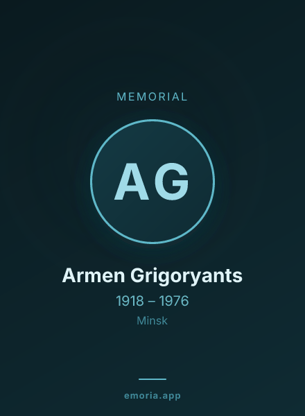 Memorial portrait of Armen  Grigoryants