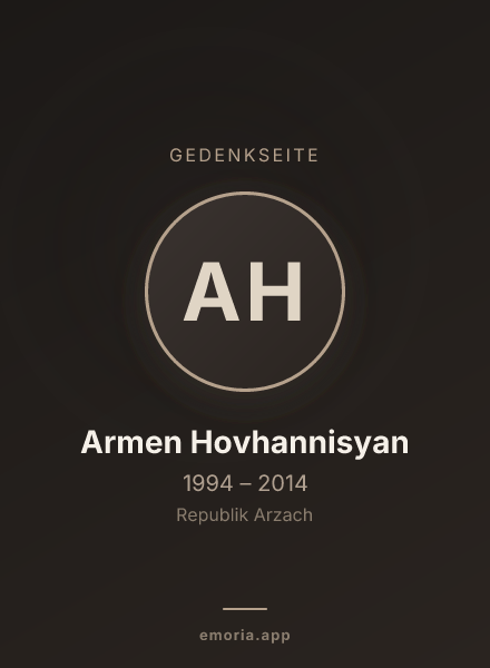Gedenkportrait von Armen Hovhannisyan