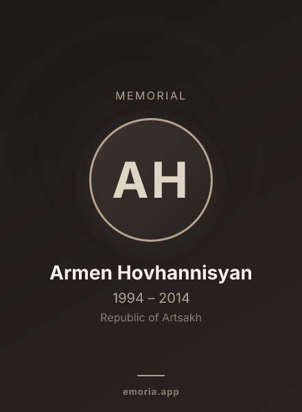 Memorial portrait of Armen Hovhannisyan