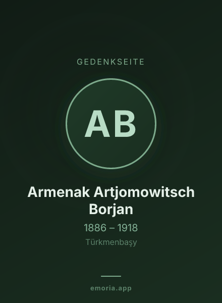 Gedenkportrait von Armenak Artjomowitsch Borjan