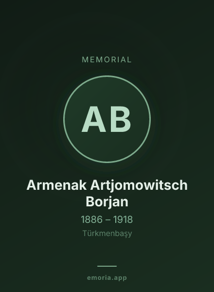 Memorial portrait of Armenak Artjomowitsch Borjan