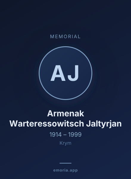 Memorial portrait of Armenak Warteressowitsch Jaltyrjan