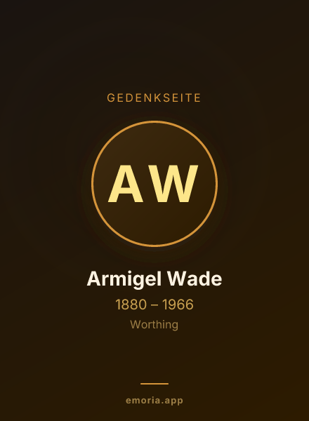 Gedenkportrait von Armigel Wade