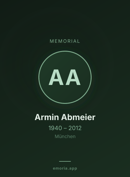 Memorial portrait of Armin Abmeier