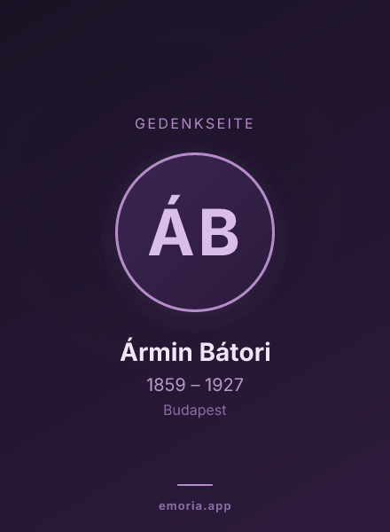 Gedenkportrait von Ármin Bátori
