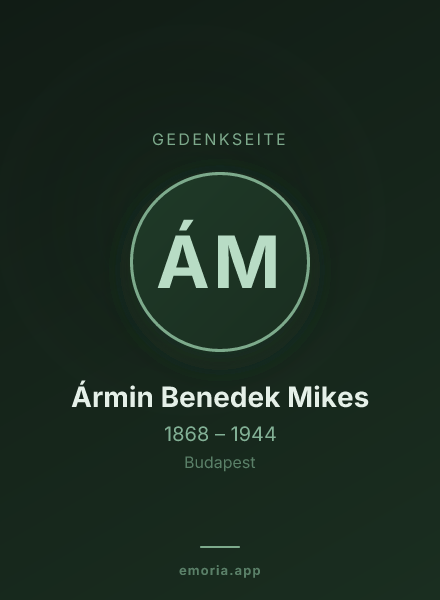 Gedenkportrait von Ármin Benedek Mikes