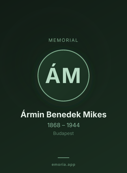 Memorial portrait of Ármin Benedek Mikes
