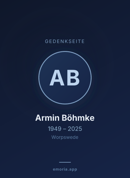 Gedenkportrait von Armin Böhmke