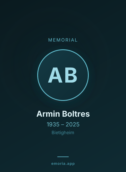 Memorial portrait of Armin Boltres