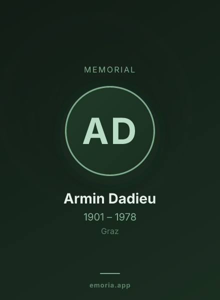 Memorial portrait of Armin Dadieu