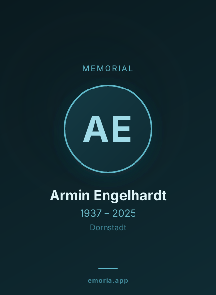 Memorial portrait of Armin Engelhardt