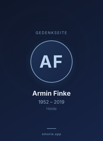 Gedenkportrait von Armin Finke