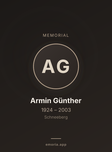 Memorial portrait of Armin Günther