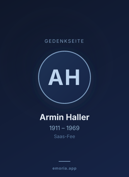 Gedenkportrait von Armin Haller