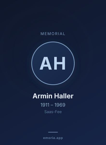 Memorial portrait of Armin Haller