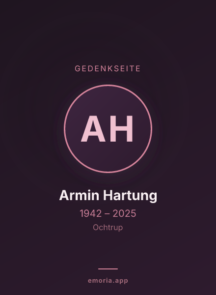 Gedenkportrait von Armin Hartung