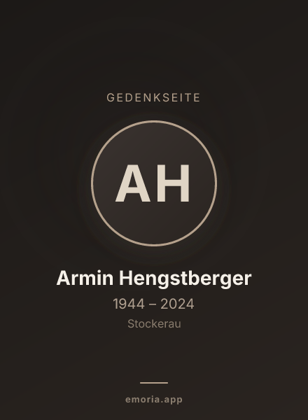 Gedenkportrait von Armin Hengstberger