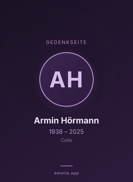 Gedenkportrait von Armin Hörmann