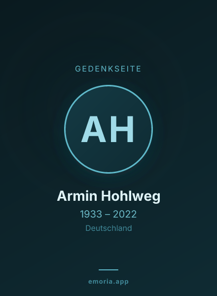 Gedenkportrait von Armin Hohlweg