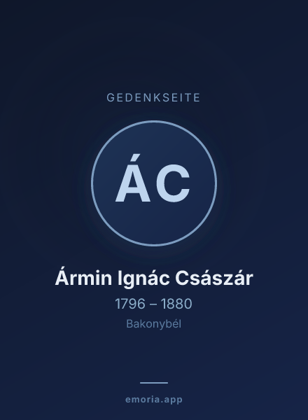 Gedenkportrait von Ármin Ignác Császár