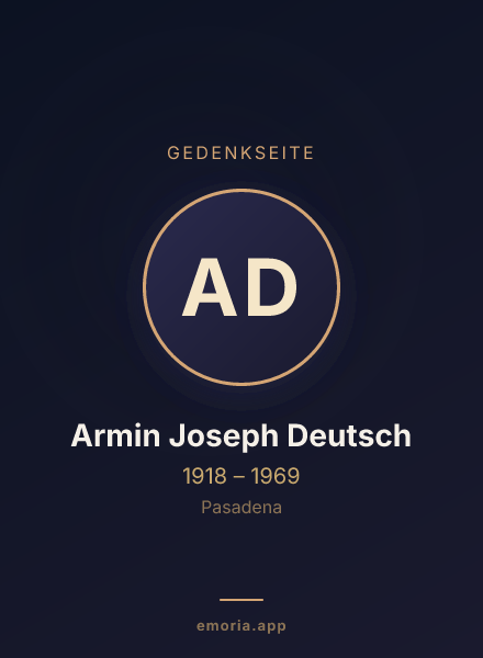 Gedenkportrait von Armin Joseph Deutsch