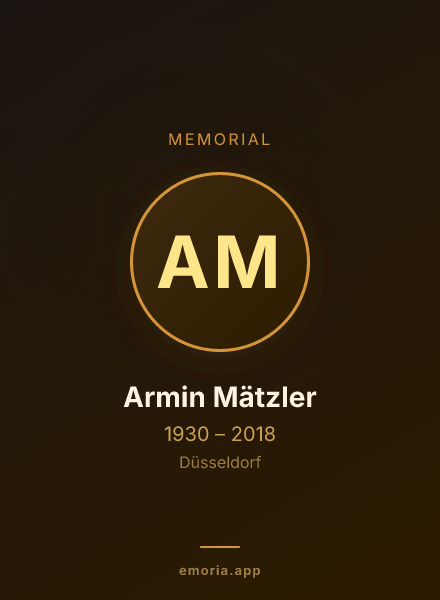 Memorial portrait of Armin Mätzler
