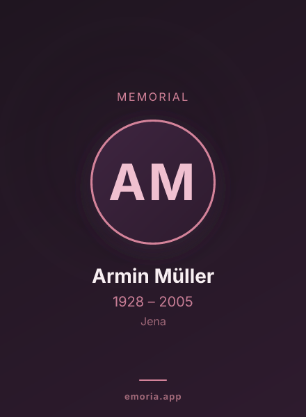Memorial portrait of Armin Müller