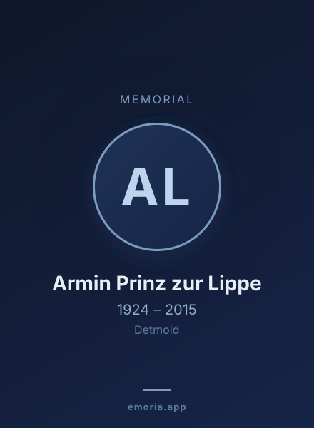 Memorial portrait of Armin Prinz zur Lippe