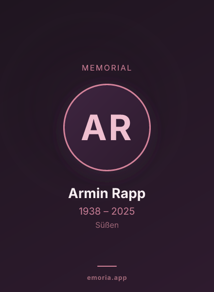 Memorial portrait of Armin Rapp