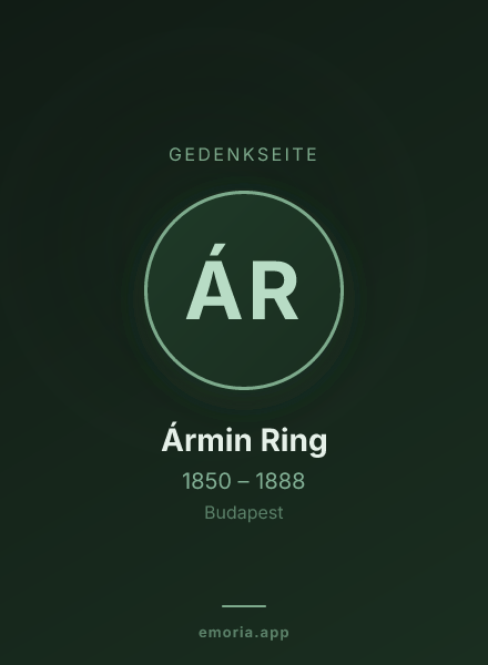 Gedenkportrait von Ármin Ring