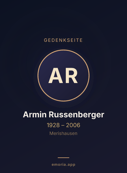 Gedenkportrait von Armin Russenberger