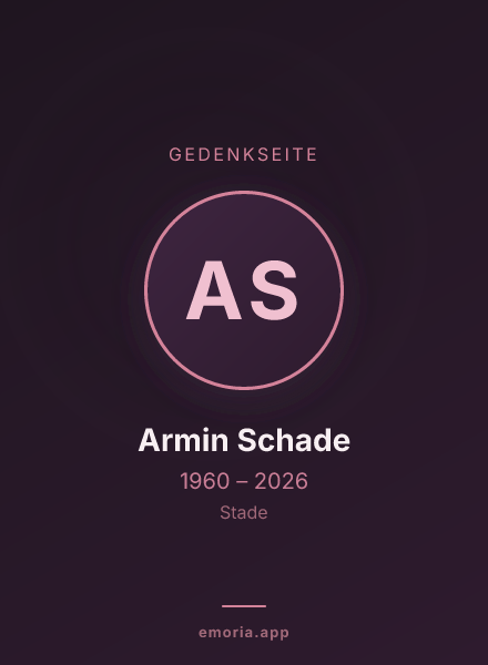 Gedenkportrait von Armin Schade