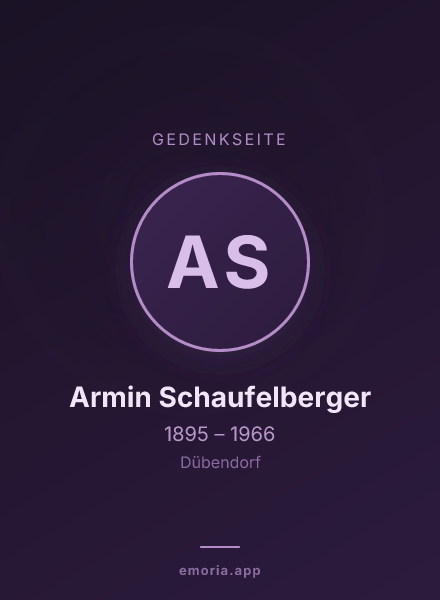 Gedenkportrait von Armin Schaufelberger