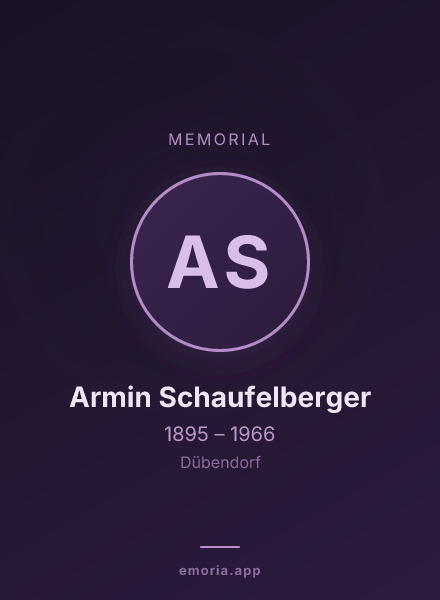Memorial portrait of Armin Schaufelberger
