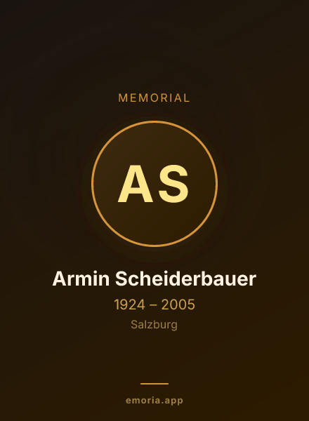 Memorial portrait of Armin Scheiderbauer