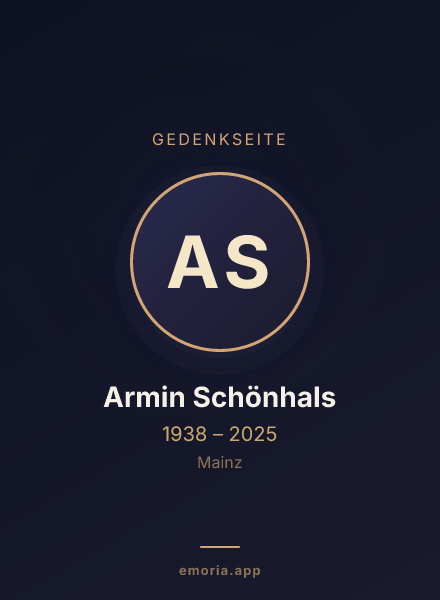 Gedenkportrait von Armin Schönhals