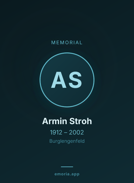 Memorial portrait of Armin Stroh