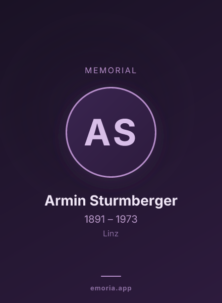 Memorial portrait of Armin Sturmberger
