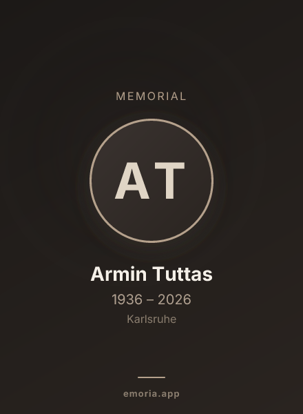 Memorial portrait of Armin Tuttas