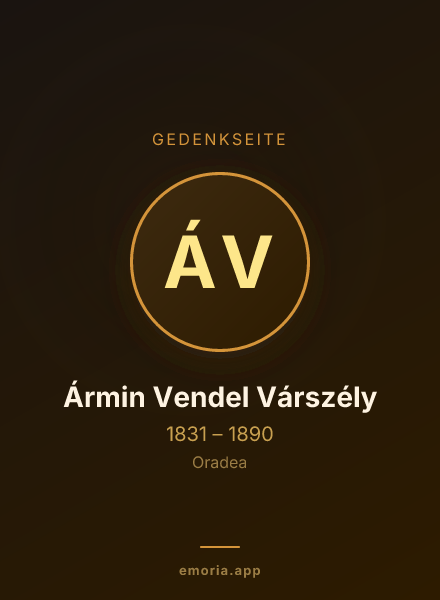 Gedenkportrait von Ármin Vendel Várszély