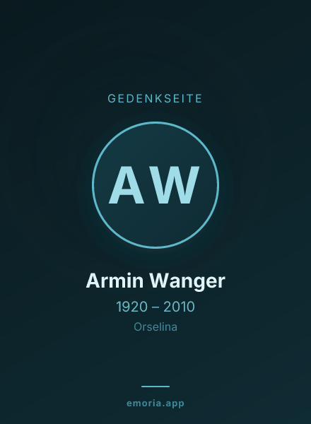 Gedenkportrait von Armin Wanger