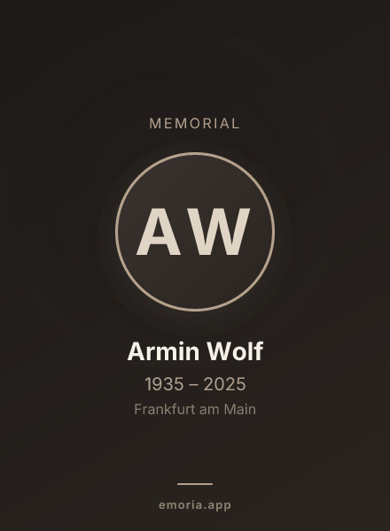 Memorial portrait of Armin Wolf