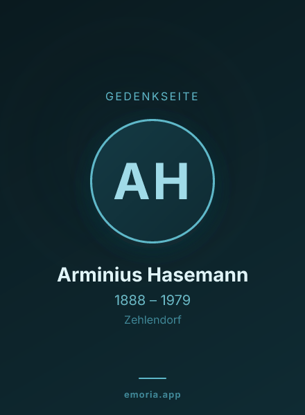 Gedenkportrait von Arminius Hasemann