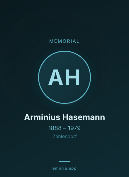 Memorial portrait of Arminius Hasemann