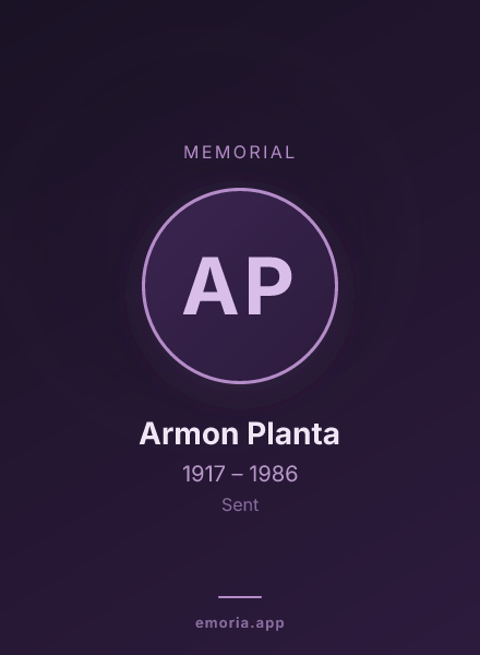 Memorial portrait of Armon Planta