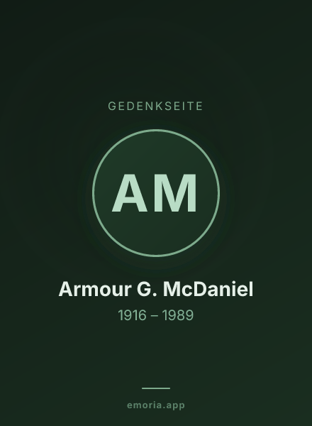 Gedenkportrait von Armour G. McDaniel