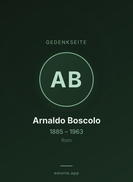 Gedenkportrait von Arnaldo Boscolo