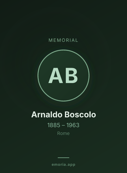 Memorial portrait of Arnaldo Boscolo