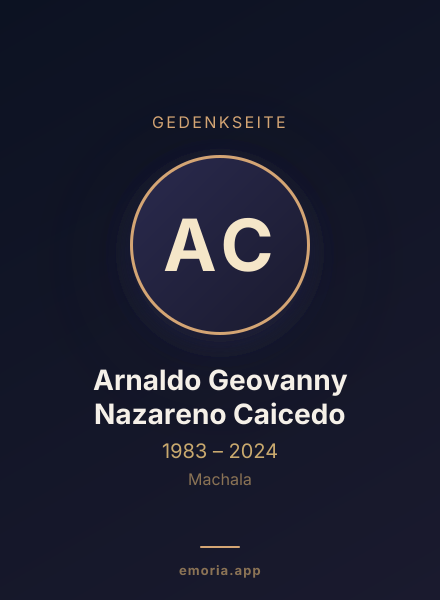 Gedenkportrait von Arnaldo Geovanny Nazareno Caicedo