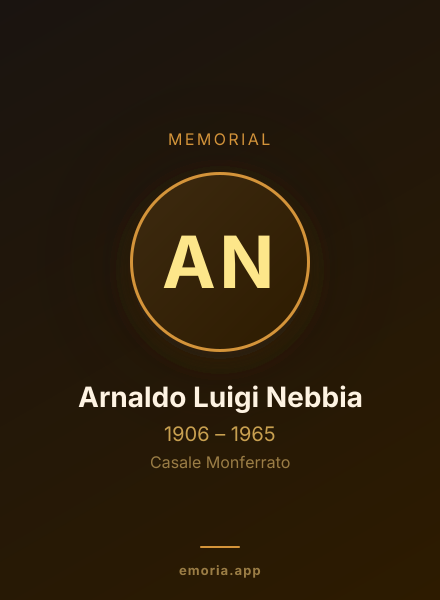 Memorial portrait of Arnaldo Luigi Nebbia